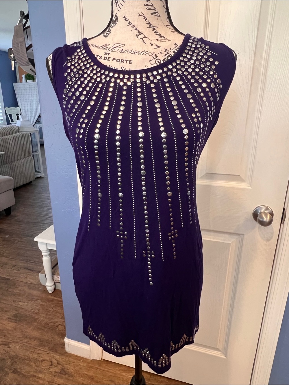 Studded Sleeveless Purple blue Women’s Top Y2K